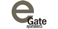 A logo with the text "Gate" and "appartments" below it.